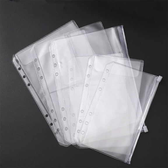 SagaSave B5 Loose-Leaf Storage Bag Binder Refillable Bags for Office School Students Transparent PVC Waterproof