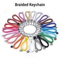 thumbnail image 1 of SagaSave Braided Leather Cord Metal Keychain for Car Keys House Keys Apartment Keys, 1 of 4