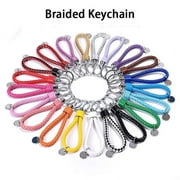 SagaSave Braided Leather Cord Metal Keychain for Car Keys House Keys Apartment Keys