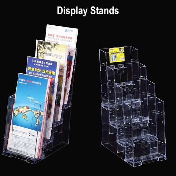 SagaSave Brochures Display Stands Desk Organizer Case Acrylic Clear