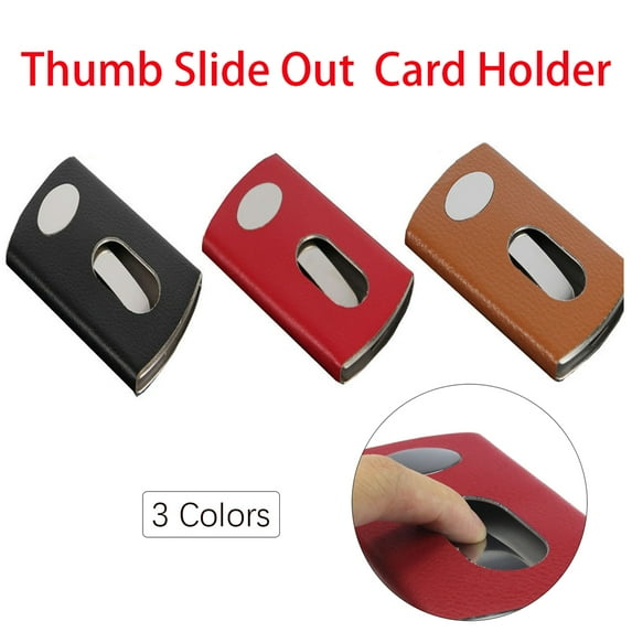 SagaSave Business Card Holder Wallet Card Case Pushing Type for Men and Women Stainless Steel