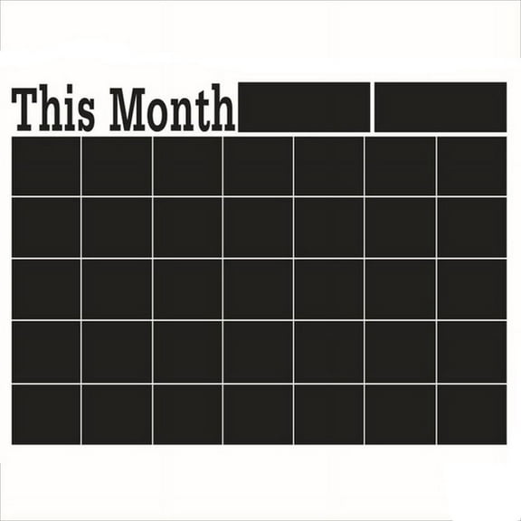 SagaSave Chalkboard Wall Sticker Calendar Monthly Planner Blackboard for Home Office PVC Black