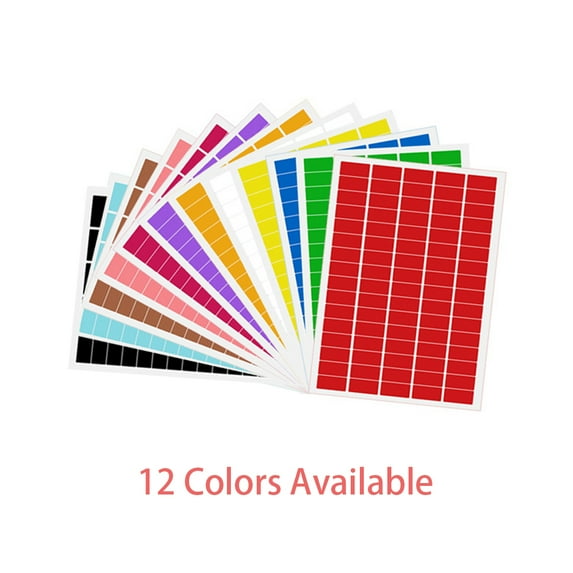 SagaSave Coloured Square Stickers Labels Removable Paper Tag Labels 12 Color Choice 80 Stickers/Sheet