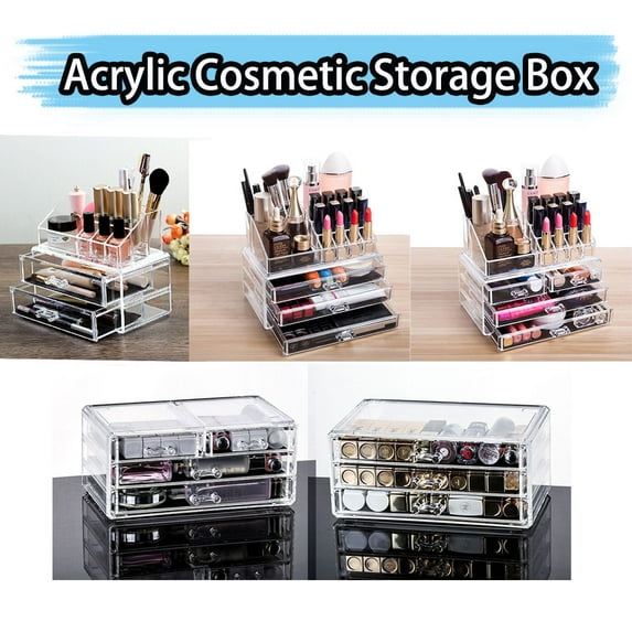 SagaSave Drawers Acrylic Cosmetic Organizer Makeup Case Holder Jewelry Storage Box Clear 5 Choice