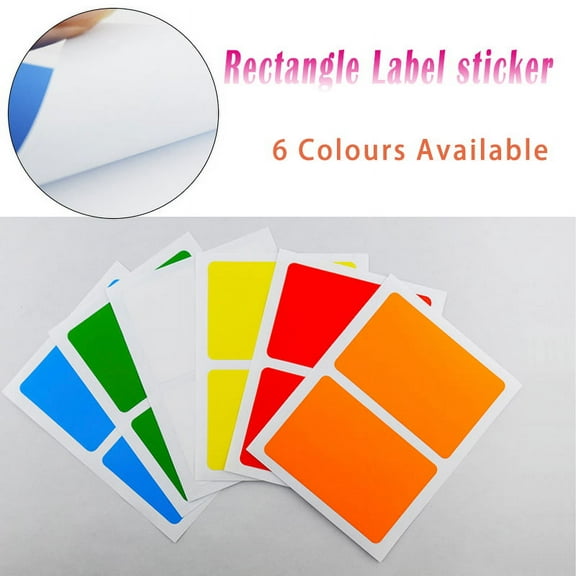 SagaSave Label Sticker Color Coding Labels Writable Labels Tag Paper Rectangle Removable 12 Sheets