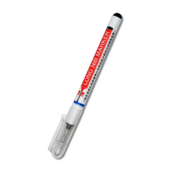 SagaSave Long Nib Marker Pen Deep Hole Marker Pen Waterproof Carpenters Metalwork Stone Shelf Mark Blue