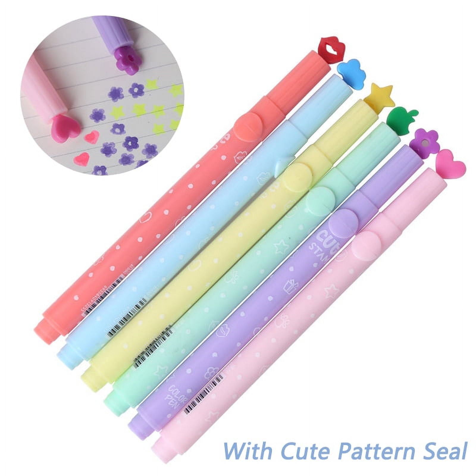 SagaSave Marker Pen Highlighter Pens with 3D Seal Stamp Pattern for Adults  Kids Office School Supplies 