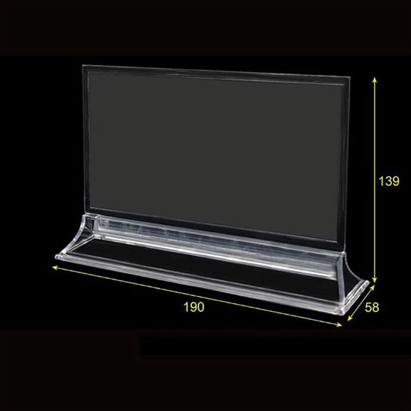 SagaSave Mini Sign Holder Business Card Holder Desktop Display Transparent
