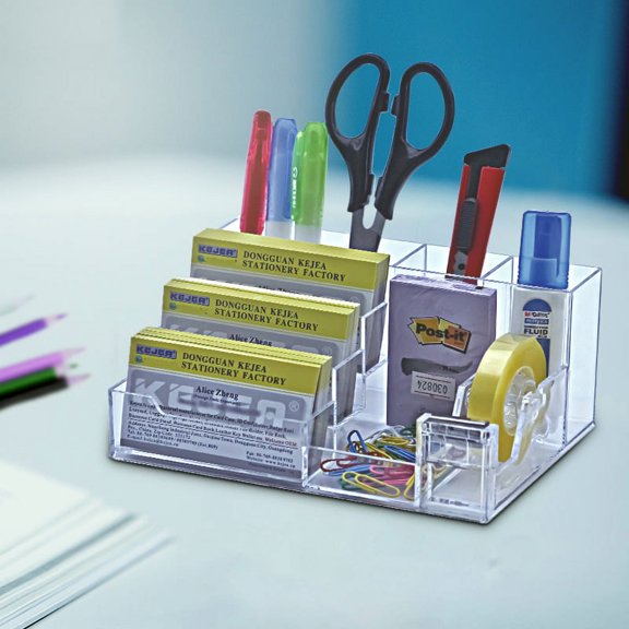 SagaSave Multifunctional Pen Holder Storage Pens Pencils Markers Name Cards Scissors Desk Organizer