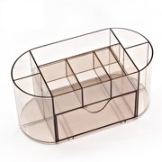 SagaSave Office Stationery Organiser for Keys Phones Jewelry Wallets 8 Sorting Compartments Transparent/Brown