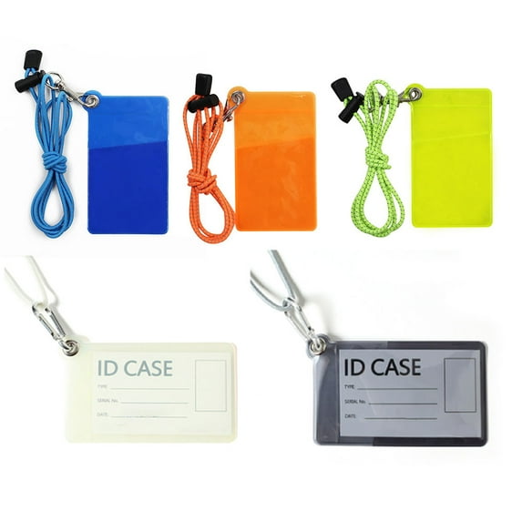 SagaSave PVC ID Card Badge Holder with Lanyard 2 Layers for Campus Cards Bank Cards Students Office Use