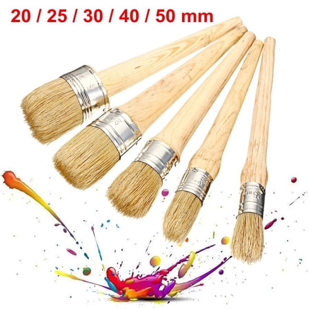 SagaSave Paint Wax Brush Paint Brush for Furniture Painting Natural Bristle 20mm-50mm