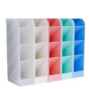 SagaSave Pen Holder Desktop Storage Box with 4 Slots Storage Pen Pencils Scissor Paper Clips Plastic