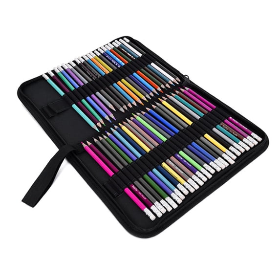 SagaSave Pencil Storage Organizer Zipper Carrying Pouch Bag for 72 Pens Black