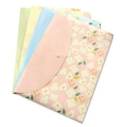 SagaSave Plastic Document Folder Envelope A4 Files Paper Organizers Bag Floral Design Pink