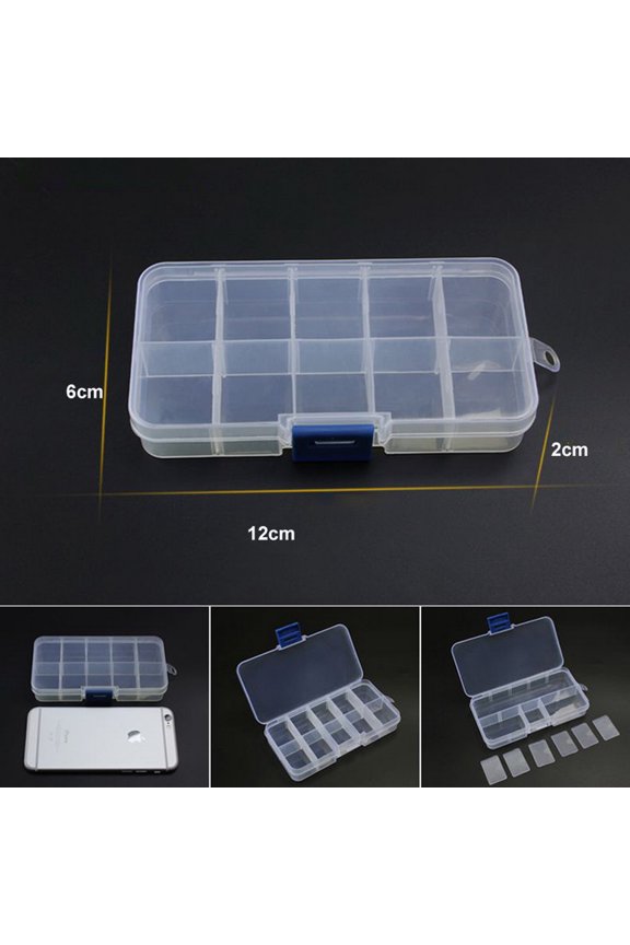 Plastic Organizer Box Parts Case Craft Storage Bead Organizer 6 Grids-24 Grids