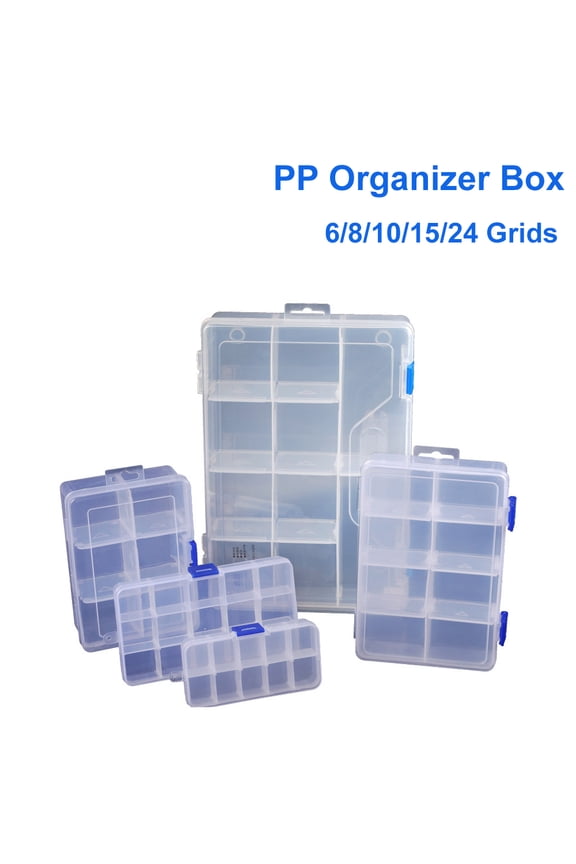 Plastic Organizer Box Parts Case Craft Storage Bead Organizer 6 Grids-24 Grids