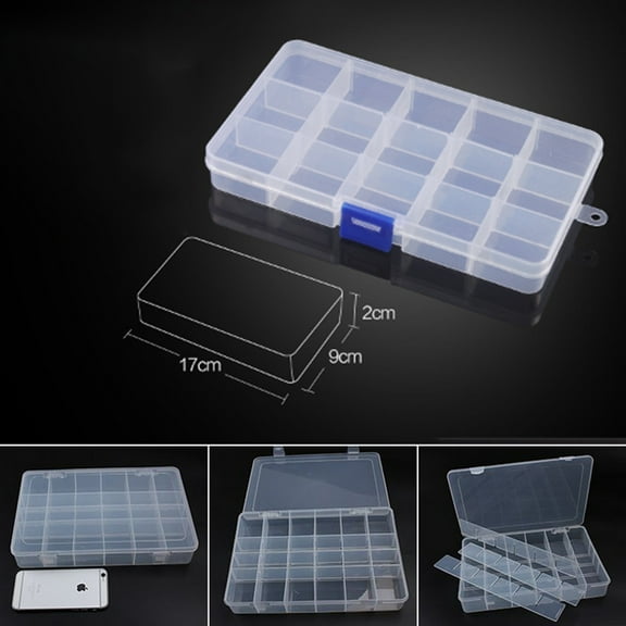 SagaSave Plastic Organizer Box Parts Case Craft Storage Bead Organizer 6 Grids-24 Grids