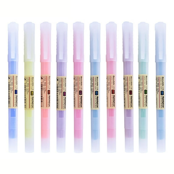 SagaSave Pocket Highlighter Pen Set Fluorescent Colors Strong Tips 10 Count Stylish Gift