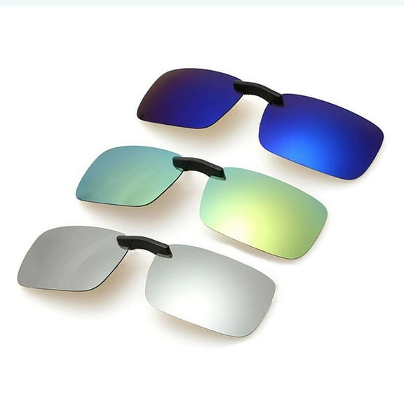 SagaSave Polarized Clip on Sunglasses Glasses Metal Clip Polarized Lenses UV Protection Unisex Adults Fashion Yellow Green