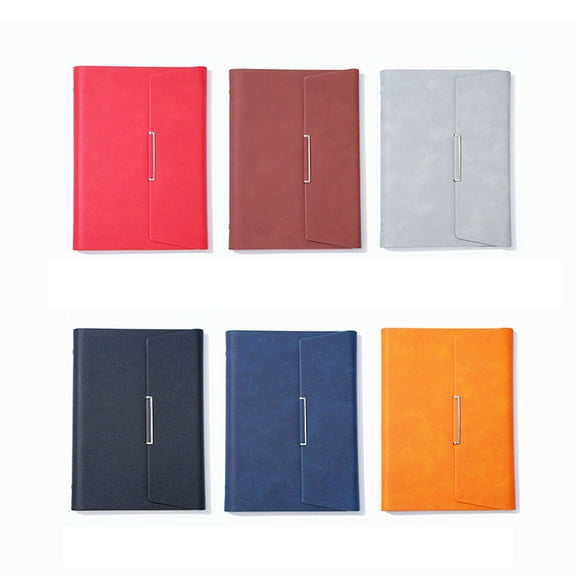 SagaSave Premium Leather Refillable Notebook 6 Ring Binder Rings Refillable Paper Notebook with Card Storage Bag 5 Colors