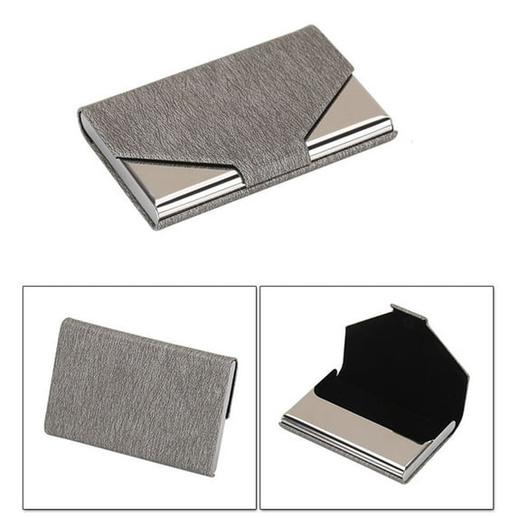 SagaSave Premium Stainless Steel Leather Business Card Holder Store 20-25 Business Cards 7 Color