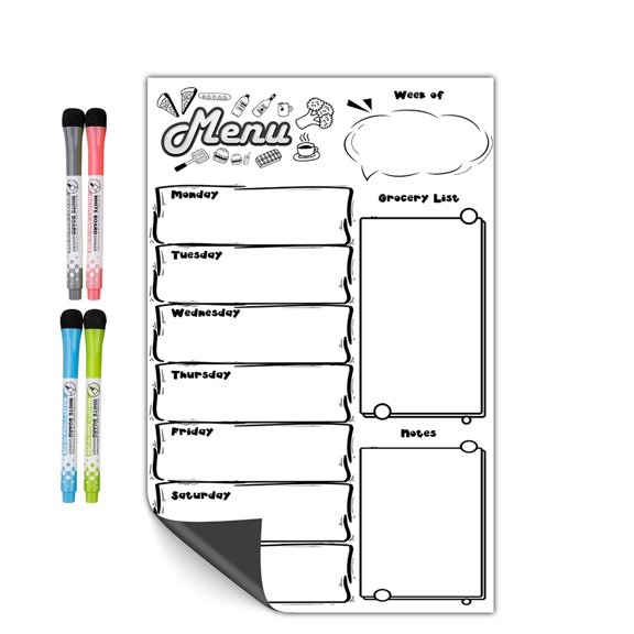 SagaSave Refrigerator Magnetic Schedule Planner with 4 Pens Chalkboard Note Calendar Home 3 Choice