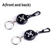 SagaSave Retractable Keychain Carabiner with Buckle and Key Ring Metal ABS Black 5 Model Choice