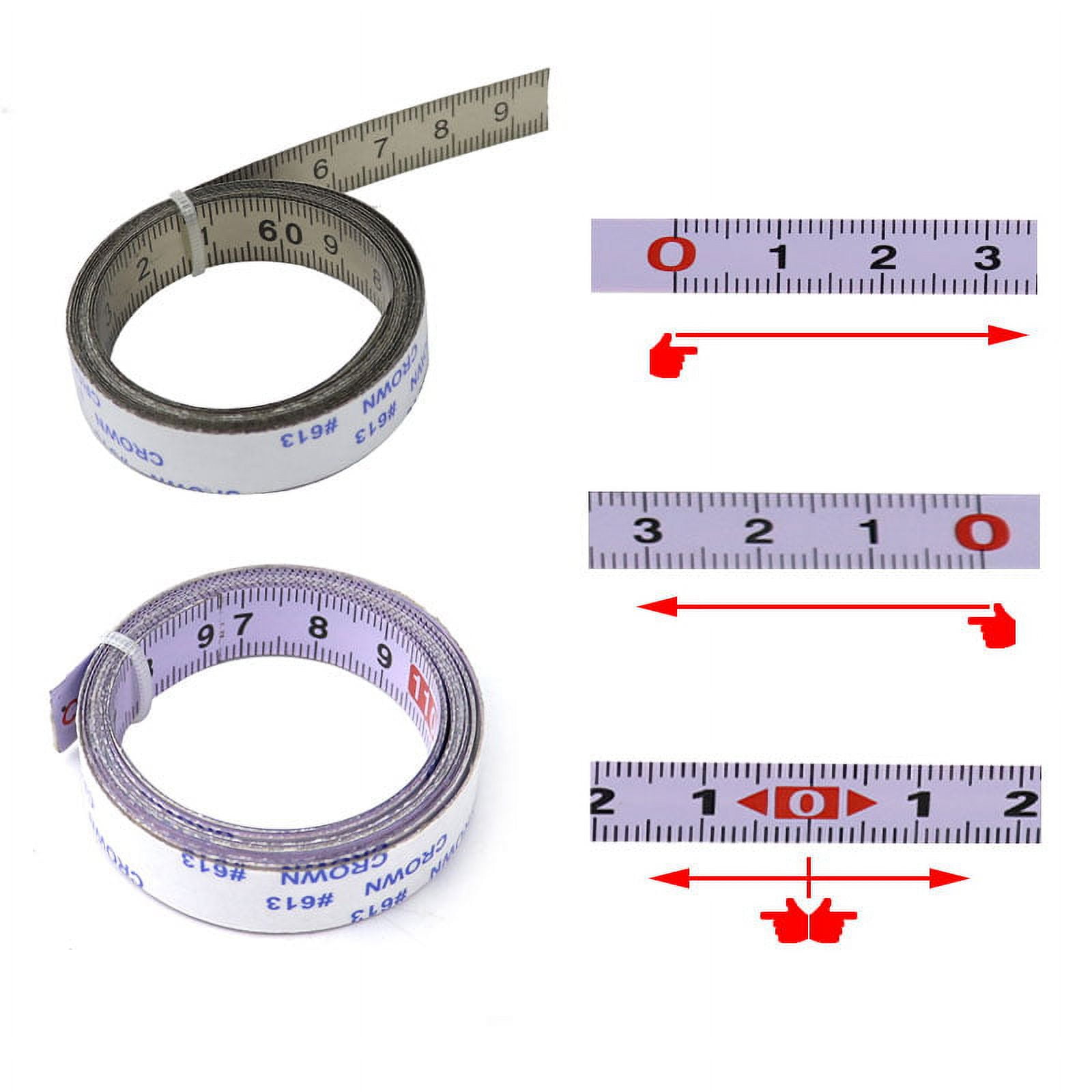 Self Adhesive Tape Measure 50cm Left to Right Reading Steel Ruler Tape, Yellow | Harfington