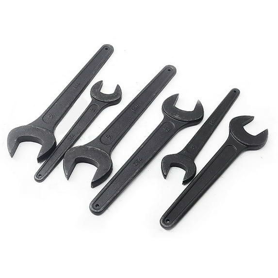 SagaSave Single Open Ended Wrench Spanner Kit Repair Tool Steel Black Size 17-38mm