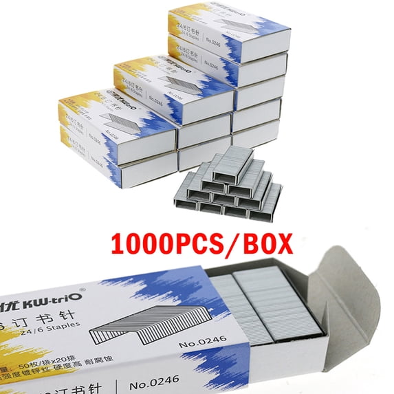 SagaSave Staples for Standard Staplers Heavy Duty Stapling Machines Anti-Rust Silver 3 Size