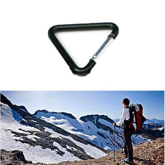 SagaSave Triangle Metal Carabiner Hung in Key Ring for Outdoor Hiking Camping Traveling