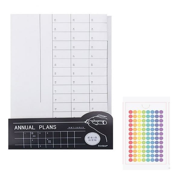 SagaSave Year Wall Planner Paper for Writing with 216 Stickers Large Grid Design 12 Months Annual Plan