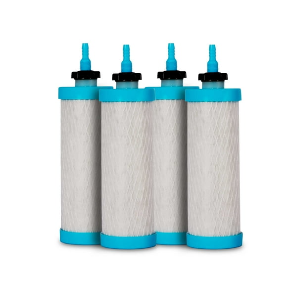 Sagan Life DuraFlo Replacement Filter for AquaBrick Water Purification System, Removes Bacteria, Virus, Protozoan, Lead, Purifies Tap Water; Works With Gravity Fed Water Filters - FILTER ONLY, 4PK