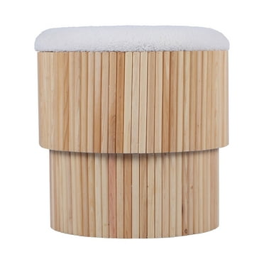 Sagano White Tiered Storage Ottoman