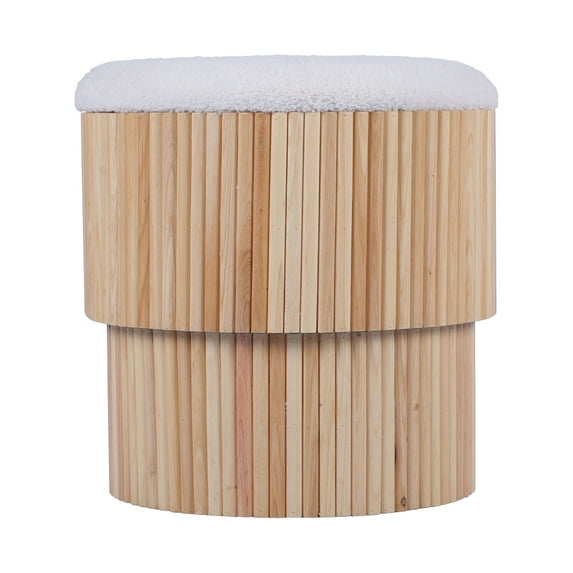 TOV Furniture Sagano White Tiered Storage Ottoman