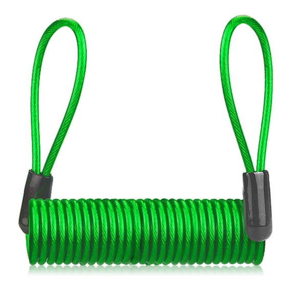 Sagargo 1Pc 1.2M Bike Spring Cable Lock Anti-Theft Rope Alarm Disc Lock Bicycle Security Reminder Motorcycle Theft Protection Portable Green