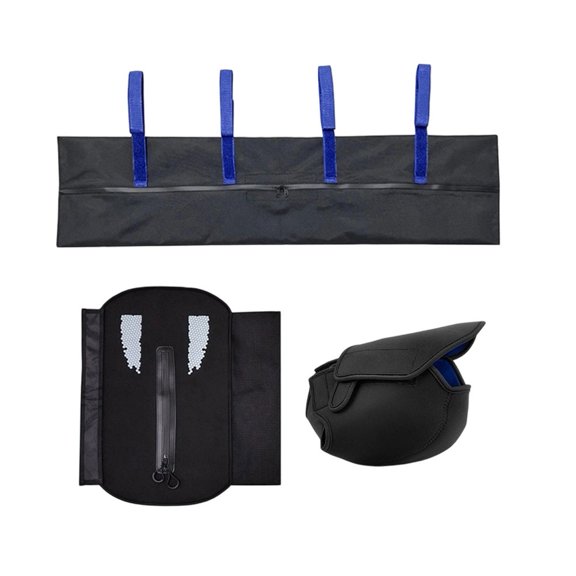 Sagargo 3-In-1 for Electric Bike Cover Set Neoprene Battery Cover Motor Cover Oxford Cloth Handlebar Cover Reflective Enhancement Blue