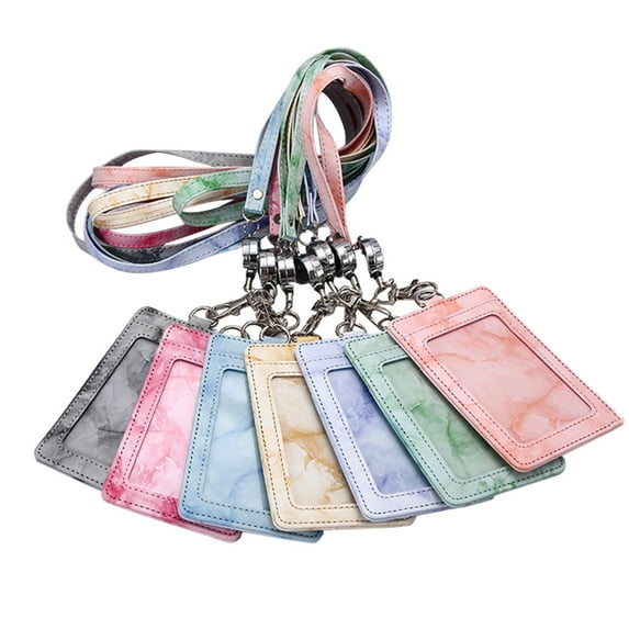 Sagasave Water-Resistant Adult Badge & ID Holders, Leather Gray