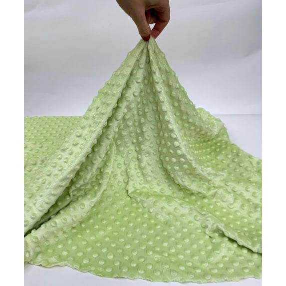 Sage (1 Yard) Minky Dot Fleece Fabric by the Yard, Dimple Dot Minkee Fabric, Super Soft Plush Fabric for Blankets, Pillow Covers, Soft Toys, Baby Blanket