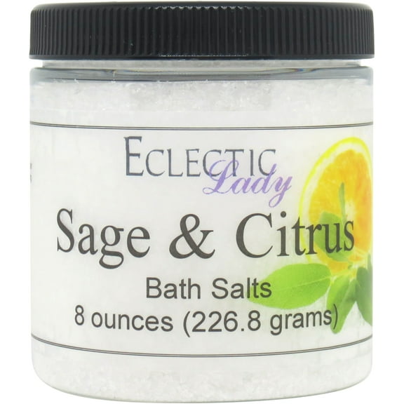 Sage And Citrus Bath Salts by Eclectic Lady, 8 ounces