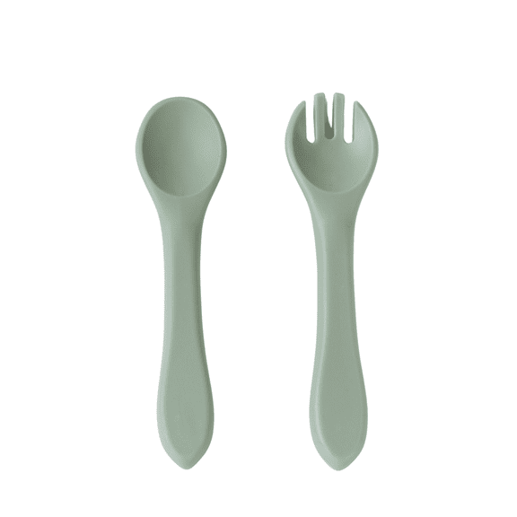Sage Babeehive Goods Spoon and Fork | Safety, Ergonomics, and Practicality | Perfectly Sized For Tiny Hands | High-Quality Food-Grade Materials, BPA-Free | Versatile, Suitable, and Convenient