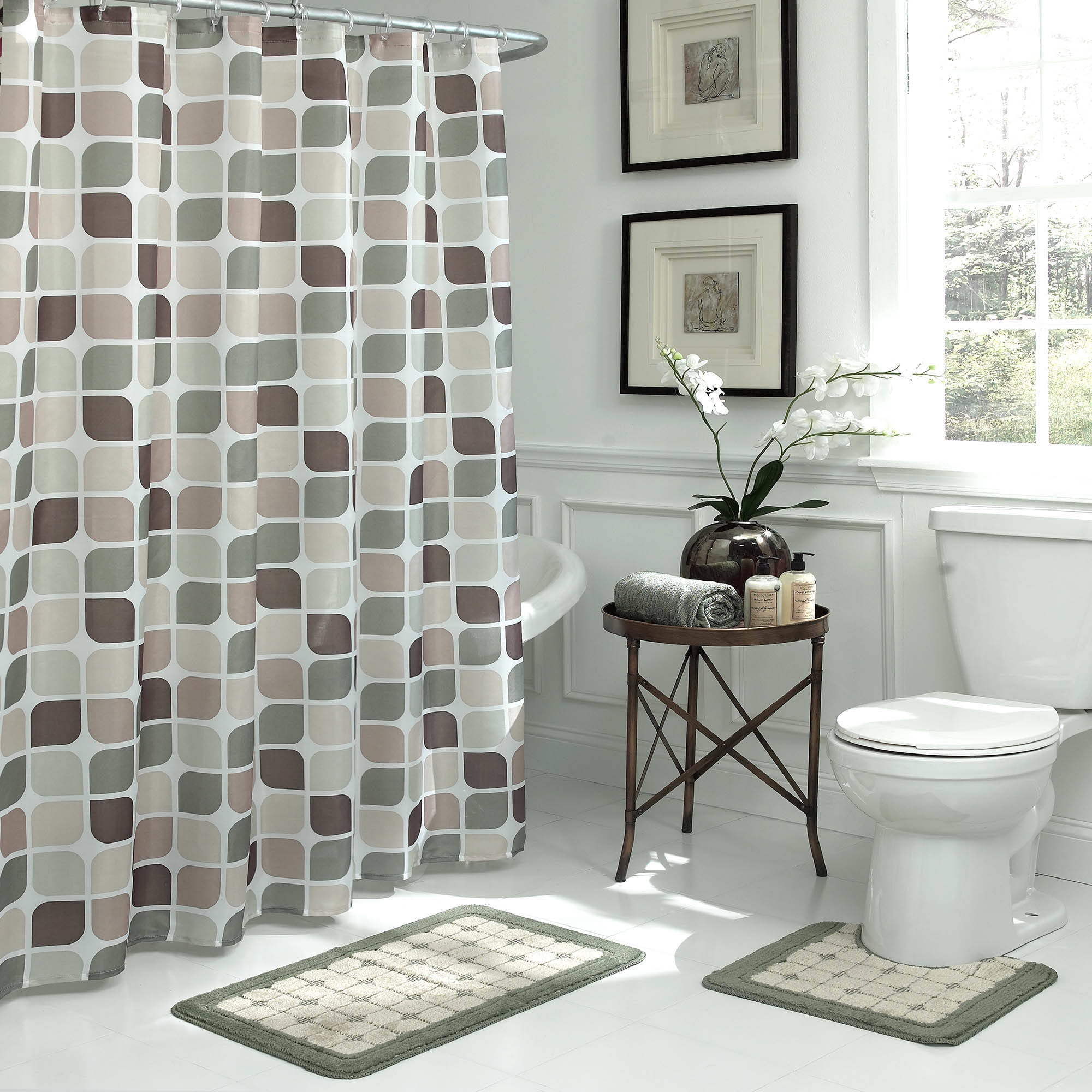 Sage/Berber Geometric, Bathroom Set, 15 Piece, Zaragoza