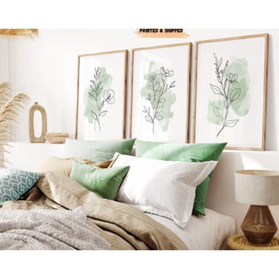 Sage Botanical Wall Art Set Of 3 Prints, Floral Decor - Walmart.com