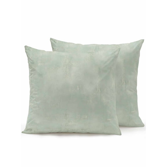 Sage Breeze Outdoor Throw Pillows with Inserts Set of 2, 18"x18" Rustic Pale Sage Plaster Muted Celadon Texture Waterproof Square Patio Pillows for Small Patio Chairs, Balcony, Couch