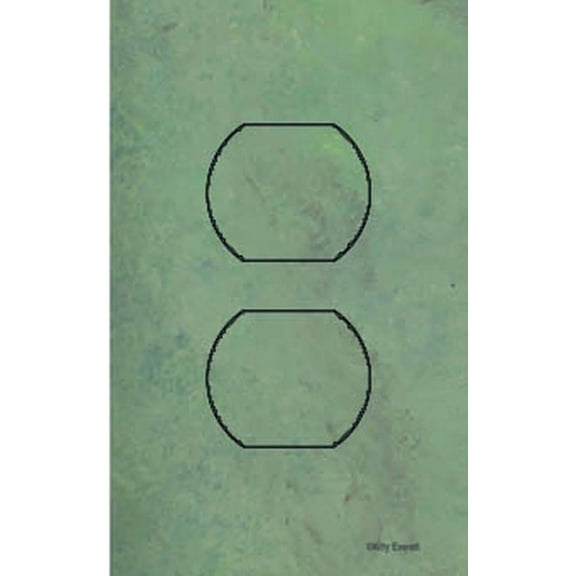 Sage-Brown-Grey Single Duplex SwitchStix Peel and Stick Art Deco Outlet Wall Plate Cover Applique Washable Heat/Steam/Water-Resistant - 2 units included