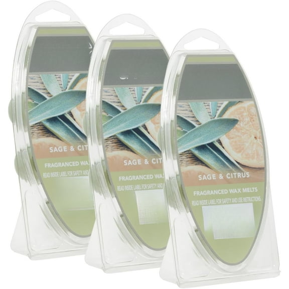 Sage & Citrus Scented Wax Melts, Pack of 18, Long Lasting Fragrance Cubes for Wax Warmers, Candle Making, and Home Aromatherapy Relaxation