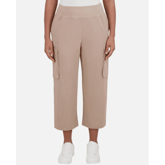 Sage Collective Women's Cargo Pant, Zip Pockets, Tan, 2X-Large