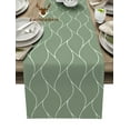 thumbnail image 1 of Sage Color Long Wave Line Table Runner Home Wedding Table Flag Mat Table Centerpieces Decoration Party Dining Long Tablecloth, 1 of 6