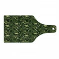 thumbnail image 1 of Sage Cutting Board, Spring Inspired Ornaments Butterflies Little Blossoms Swirled Leaves Vintage, Tempered Glass Cutting and Serving Board, Wine Bottle Shape, Yellow Black Green, by Ambesonne, 1 of 1